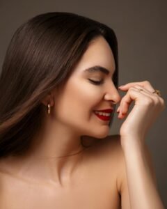 Healthy shiny hair after keratin treatment